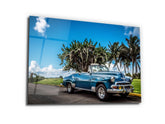 ・"Blue Chevy in Heaven"・Glass Wall Art - Wonders Of Wall